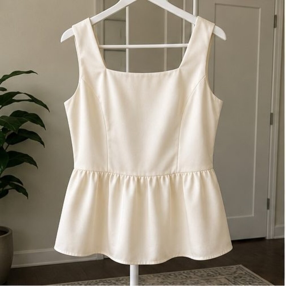 Cream Peplum Top